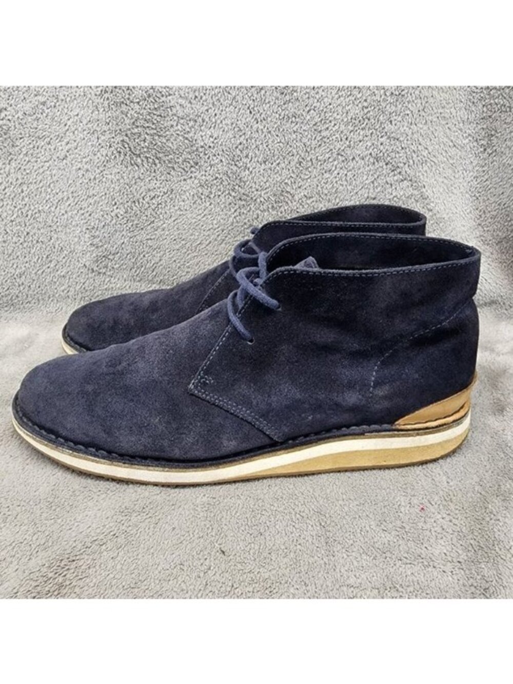 Greats Shoes Mens Size 13 Navy Blue Suede Lace Up Chukka Boots *Read*